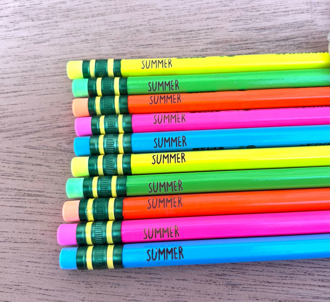 Neon Personalized Pencils