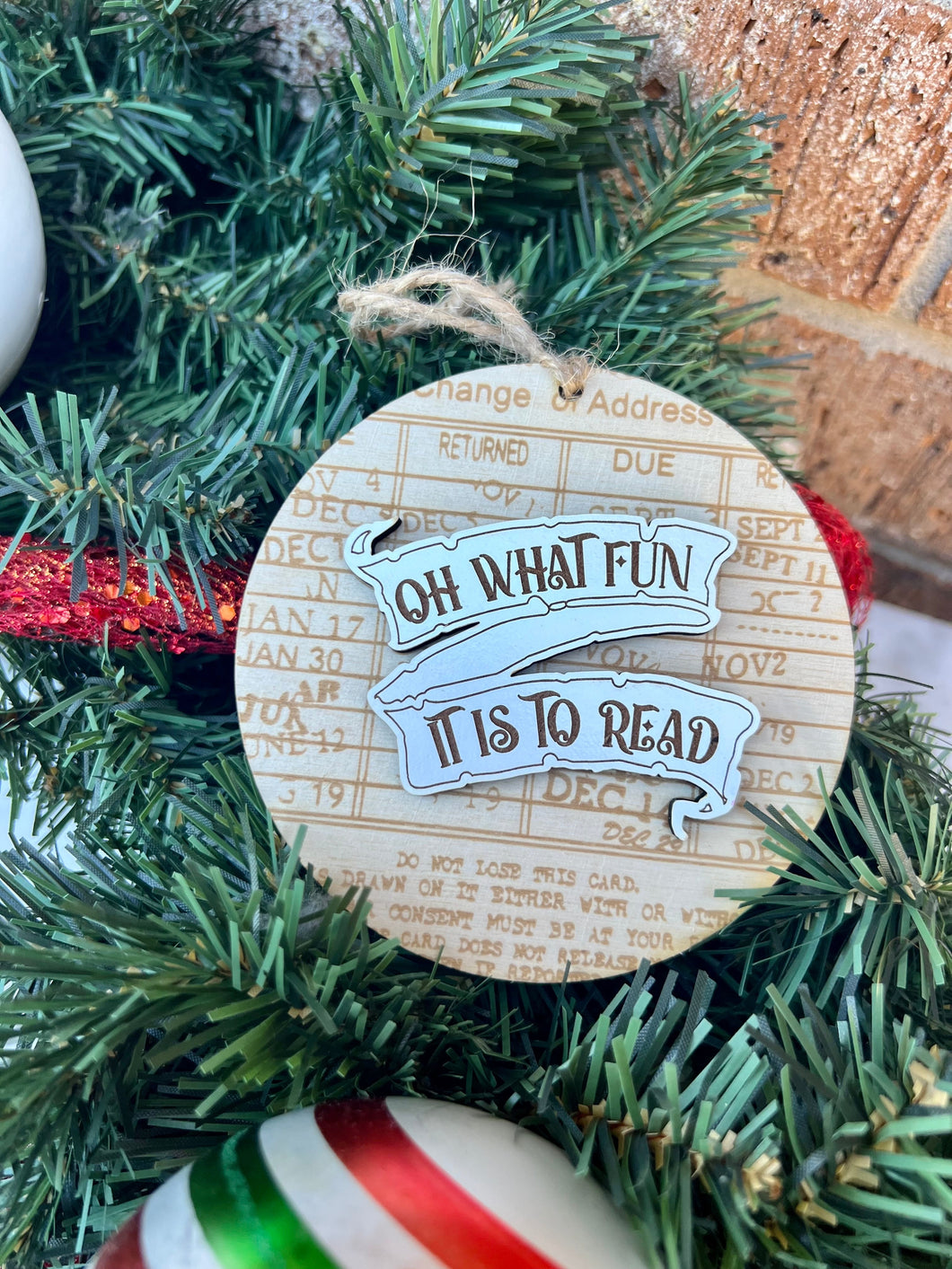 Library Card Ornament