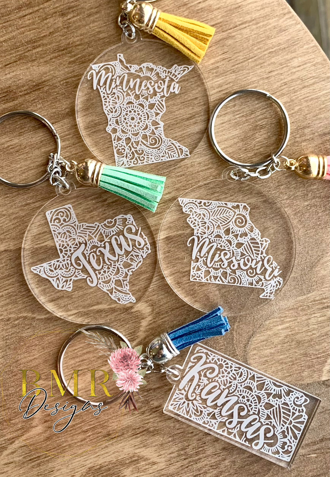 Mandala State Keychains