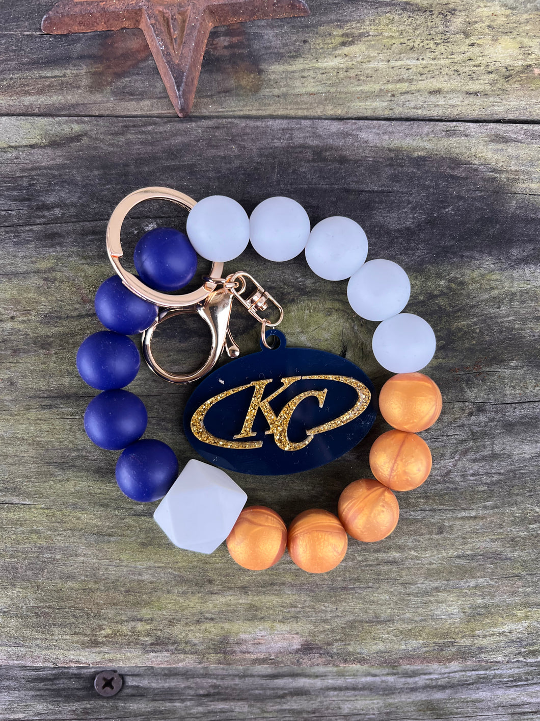 School Spirit Silicone Bead Keychain Bracelet